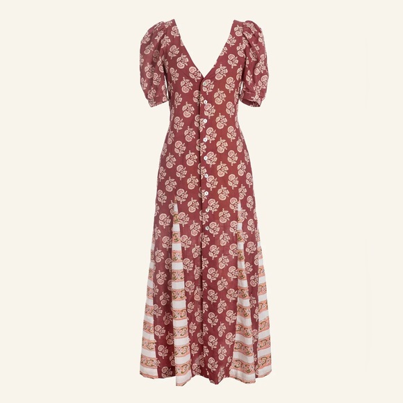 Floral V-Neck Maxi Dress - Picture 1 of 4